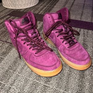 Plum Colored Velvet Nike Air Force 1 - Size US 6Y